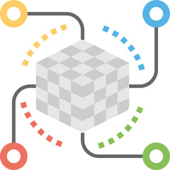 Sticker - 
A creative colorful flat icon design of network structure
