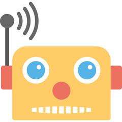 Sticker - 
Flat vector icon design of robot face emoji
