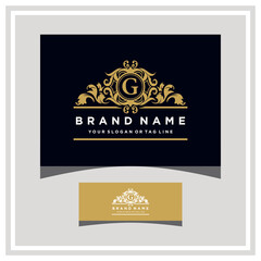 Letter G logo design concept royal luxury gold vector