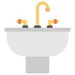 Poster - 
Flat icon of a wash basin
