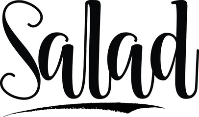 Aufkleber - Salad Cursive Calligraphy Black Color Text On White Background