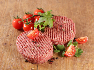 Wall Mural - raw minced beef with herbs