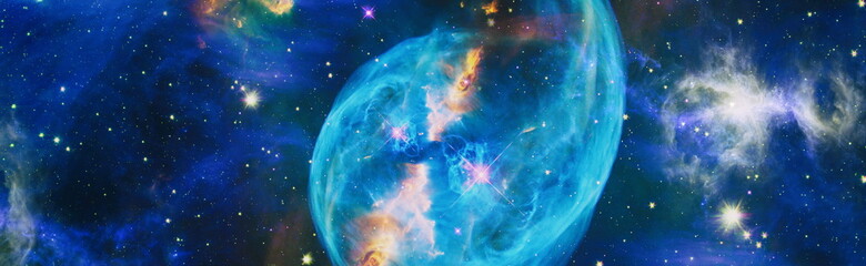 Wall Mural - fiery explosion in space. abstract illustration of universe. elements of this image furnished by nas