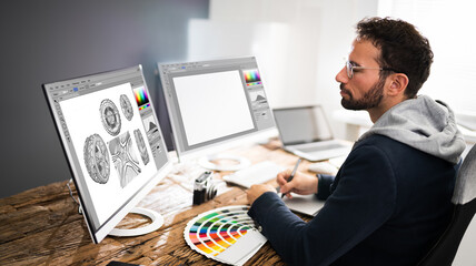 Aufkleber - Designer Editing Photos