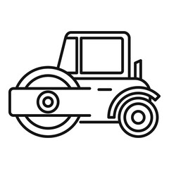 Poster - Modern road roller icon. Outline modern road roller vector icon for web design isolated on white background