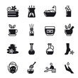 Spa and Beauty black icons vector set.