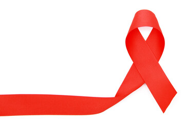 red ribbon on a white background. the concept of the world day of fight against aids. the concept of