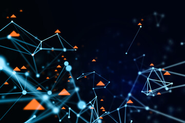 Poster - futuristic immersive network interface background