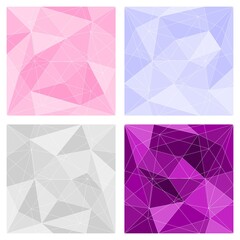 Poster - Pink, grey and violet triangle background or chevron surface pattern set