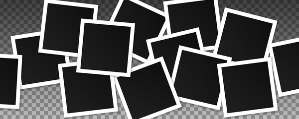 Wall Mural - set of square vector photo frames.