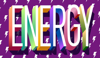 Wall Mural - Colorful illustration of Energy word