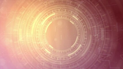 Poster - 4K 60 fps 3D animation - bright cyber abstract background of moving HUD circles, IT concept