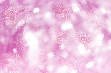 Wall Mural - colorful of fireworks display on bokeh light in pastel colored for background.