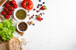 © Olha Afanasieva - White food background with beans and berry