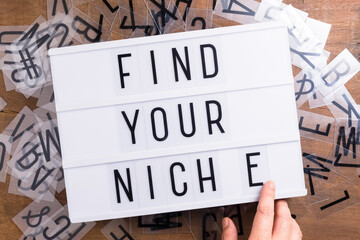 Wall Mural - Find Your Niche on Advertising Box