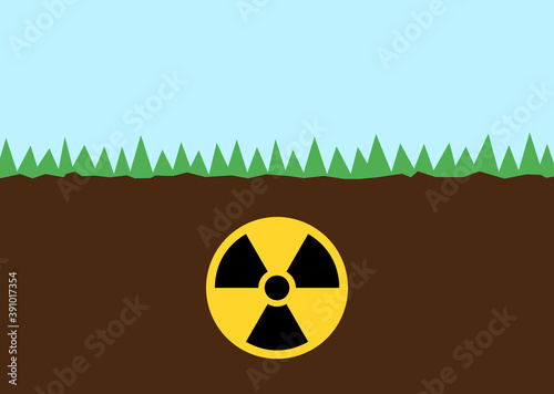 Fotografía Soil and ground is contaminated, toxic and polluted by radioactive radioactivity and nuclear radiation