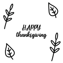 Thanksgiving day, decorative text, lettering, typography can be used for invitational cards, quotes, journals isolated on white background, simple black silhouette EPS Vector thanks, giving