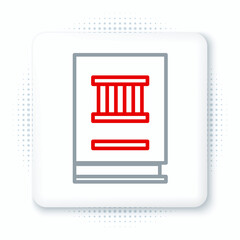 Sticker - Line Law book icon isolated on white background. Legal judge book. Judgment concept. Colorful outline concept. Vector.