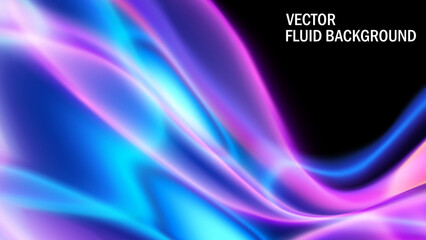 Poster - Abstract vector geometric background. Fluorescent plasma glow of blurry liquid forms. Neon colors. Futuristic image for music posters, posters, banners, presentations..