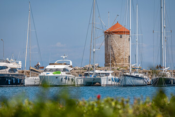 View of the port of Rhodes island