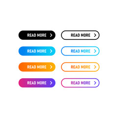 Poster - Read more web site button icon. Trendy read more button for web site, label, banner, sticker, design template, icon and logo. Vector illustration buttons with colorful gradient.