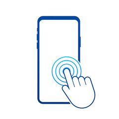 Poster - Click smartphone. Empty screen, phone mockup. Device mockup. Cursor icon vector. Hand pointer vector stock illustration.
