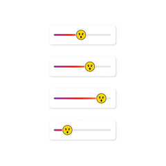 Poster - Set of slider emoji for social networks. Surprised face, emoticon. Stories screen user interface button social media design. Vector on isolated white background. EPS 10
