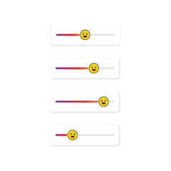 Poster - Set of slider emoji for social networks. Laughing face, emoticon. Stories screen user interface button social media design. Vector on isolated white background. EPS 10