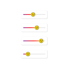 Poster - Set of slider emoji for social networks. Kind face, emoticon. Stories screen user interface button social media design. Vector on isolated white background. EPS 10