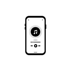 Poster - Music Player. Media player screen. Music app. Mobile Application Interface. Vector stock Illustration