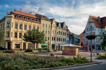 Fototapete - merseburg, deutschland - marktplatz in der altstadt