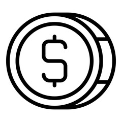 Poster - Auction coins icon. Outline auction coins vector icon for web design isolated on white background