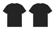 T-Shirt Vektor Vorlage Vorderseite und Rückseite -schwarz