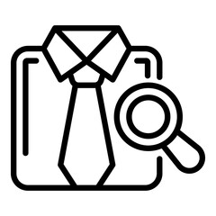 Inspect shirt icon. Outline inspect shirt vector icon for web design isolated on white background