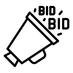 Poster - Real time bidding icon. Outline real time bidding vector icon for web design isolated on white background