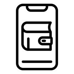 Poster - Mobile wallet icon. Outline mobile wallet vector icon for web design isolated on white background