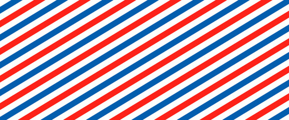 Poster - Barber liner colored background. Diagonal stripe blue red pattern - stock vector