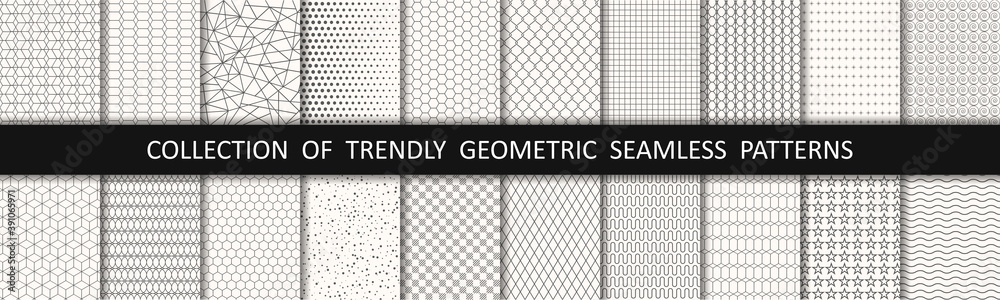 Set of geometric seamless patterns. Abstract geometric graphic design ...