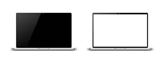 Leinwandbilder - Modern laptop mockup with black and white monitor - stock vector