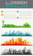 © lizavolk - Abstract stylish cityscape infographics. Infographics elements collection with town, city, farm and industrial districts