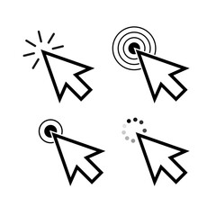 Aufkleber - Finger click icon vector. Hand click icon. Push touch screen. Vector stock illustration.