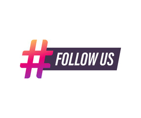 Aufkleber - Follow us hashtag thursday throwback symbol. Vector stock illustration.