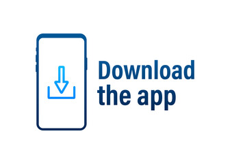 Canvas Print - Download page of the mobile app. Empty screen smartphone for you app. Download app. Vector stock illustration