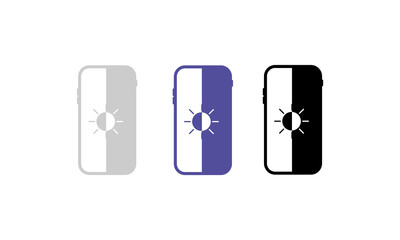Aufkleber - Dark and light theme icon set. Switch on and off. Mobile screen. Vector on isolated white background. EPS 10