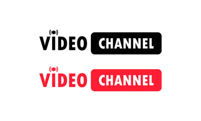 Poster - Video channel sign. Watching vlog, webinars, training online. Vector on isolated white background. EPS 10