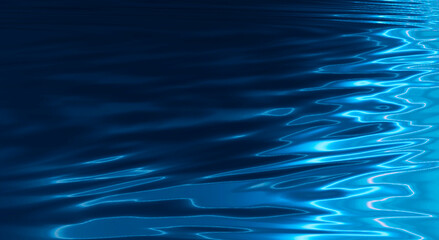 Wall Mural - abstract blue background with smooth lines and rays. neon liquid, water overflows, waves.