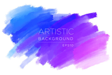 Poster - artistic backdrop, vector with brush strokes, brush paint look background with colorful hand painted stains