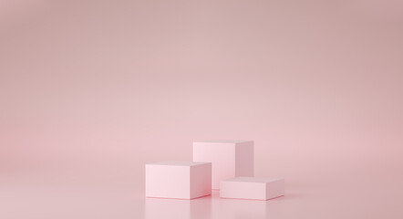 Poster - Mock up geometric shape podium for product design, 3d rendering
