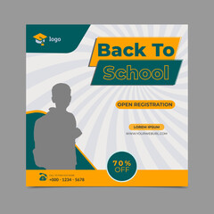 Back to school banner design template