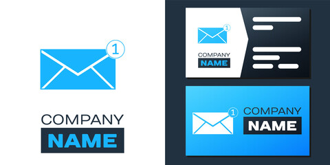 Poster - Logotype Envelope icon isolated on white background. Received message concept. New, email incoming message, sms. Mail delivery service. Logo design template element. Vector.